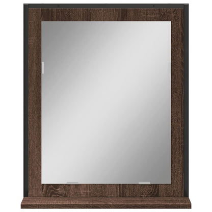 Bathroom Mirror with Shelf Brown Oak 50x12x60 cm Engineered Wood