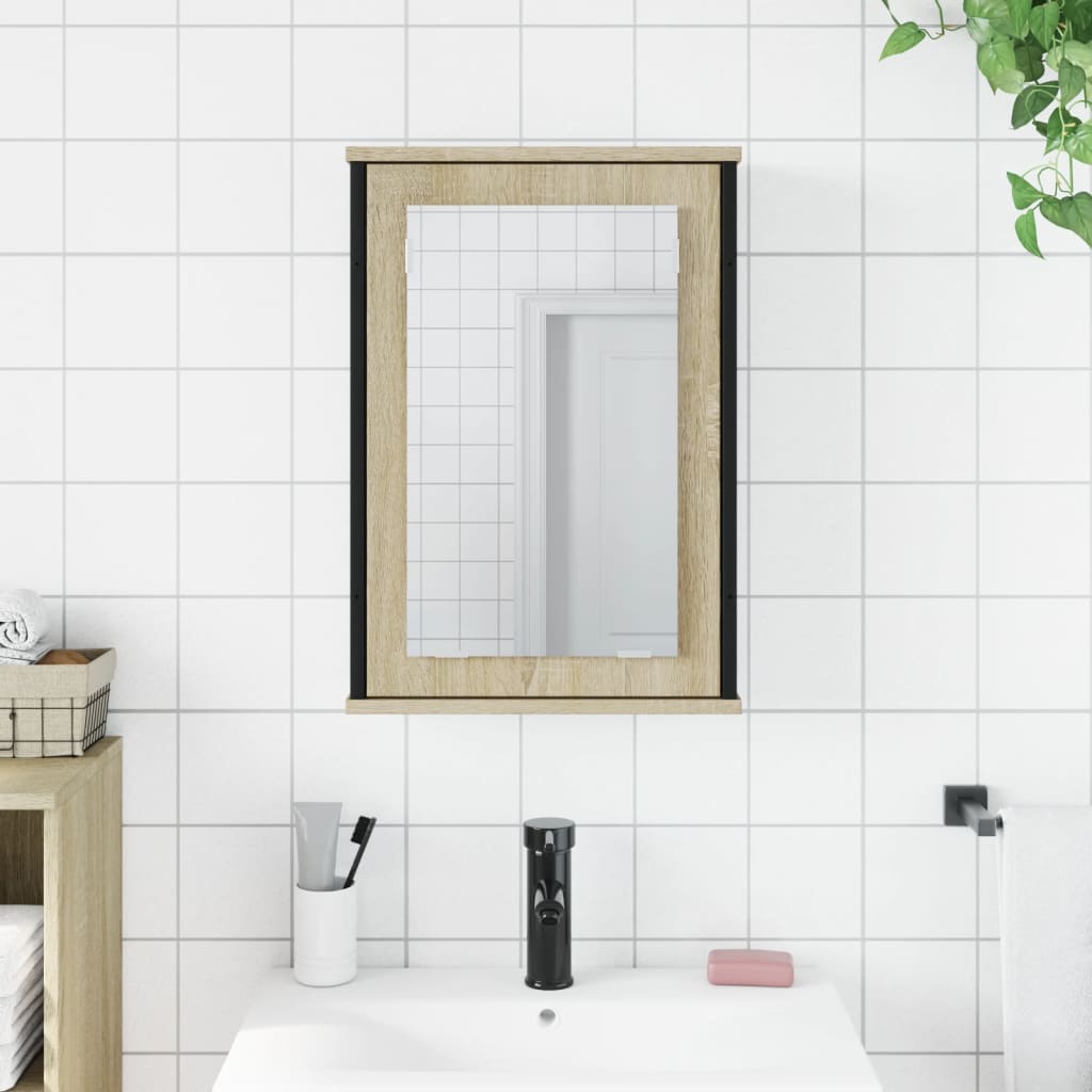 Bathroom Mirror Cabinet Sonoma Oak 42x12x60 cm Engineered Wood