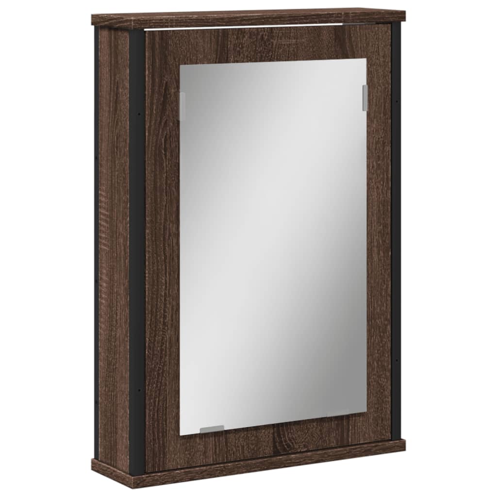 Bathroom Mirror Cabinet Brown Oak 42x12x60 cm Engineered Wood