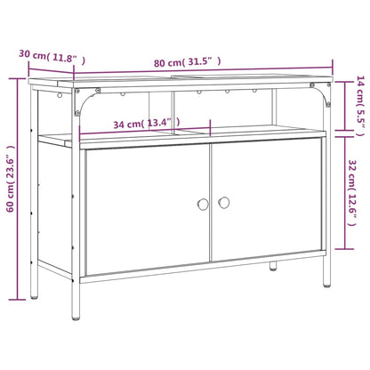 Bathroom Sink Cabinet Sonoma Oak 80x30x60 cm Engineered Wood