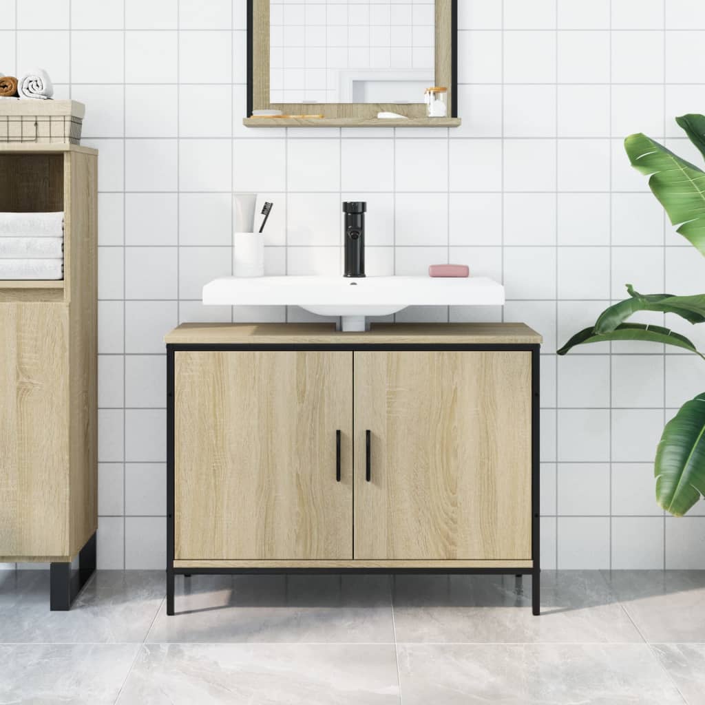 Bathroom Sink Cabinet Sonoma Oak 80x30x60 cm Engineered Wood