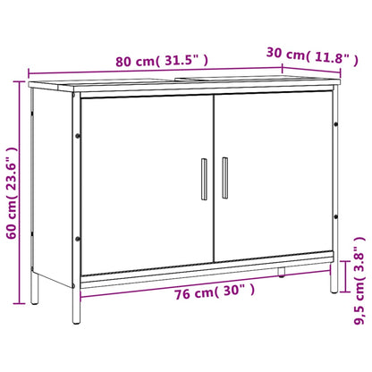 Bathroom Sink Cabinet Sonoma Oak 80x30x60 cm Engineered Wood