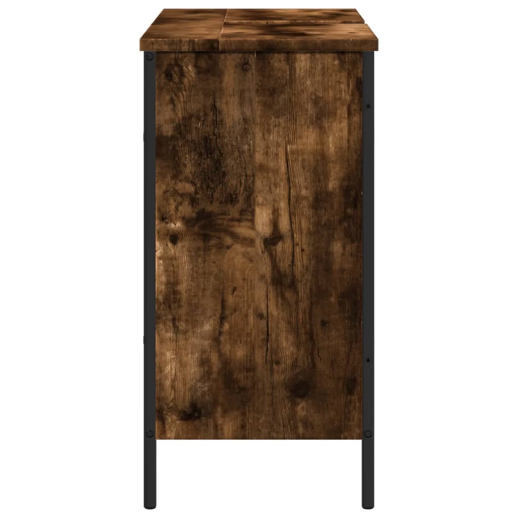 Bathroom Sink Cabinet Smoked Oak 80x30x60 cm Engineered Wood