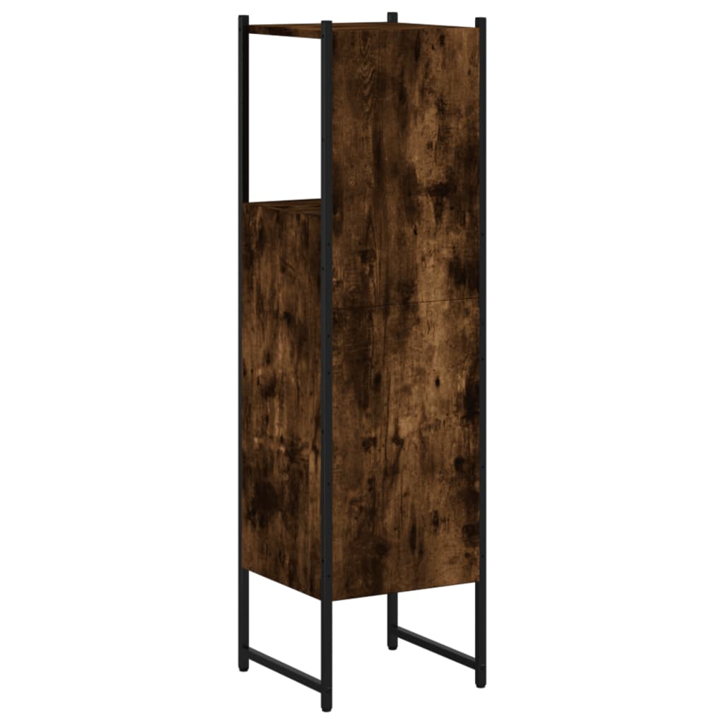 Bathroom Cabinet Smoked Oak 33x33x120.5 cm Engineered Wood