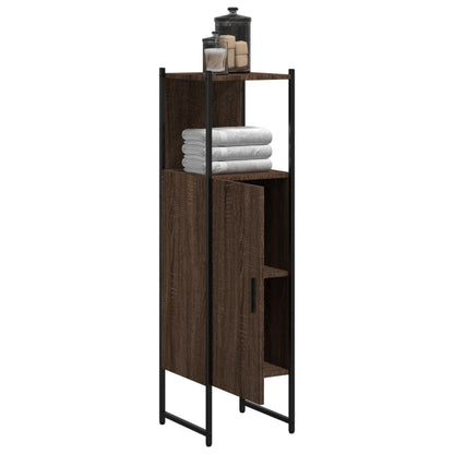 Bathroom Cabinet Brown Oak 33x33x120.5 cm Engineered Wood