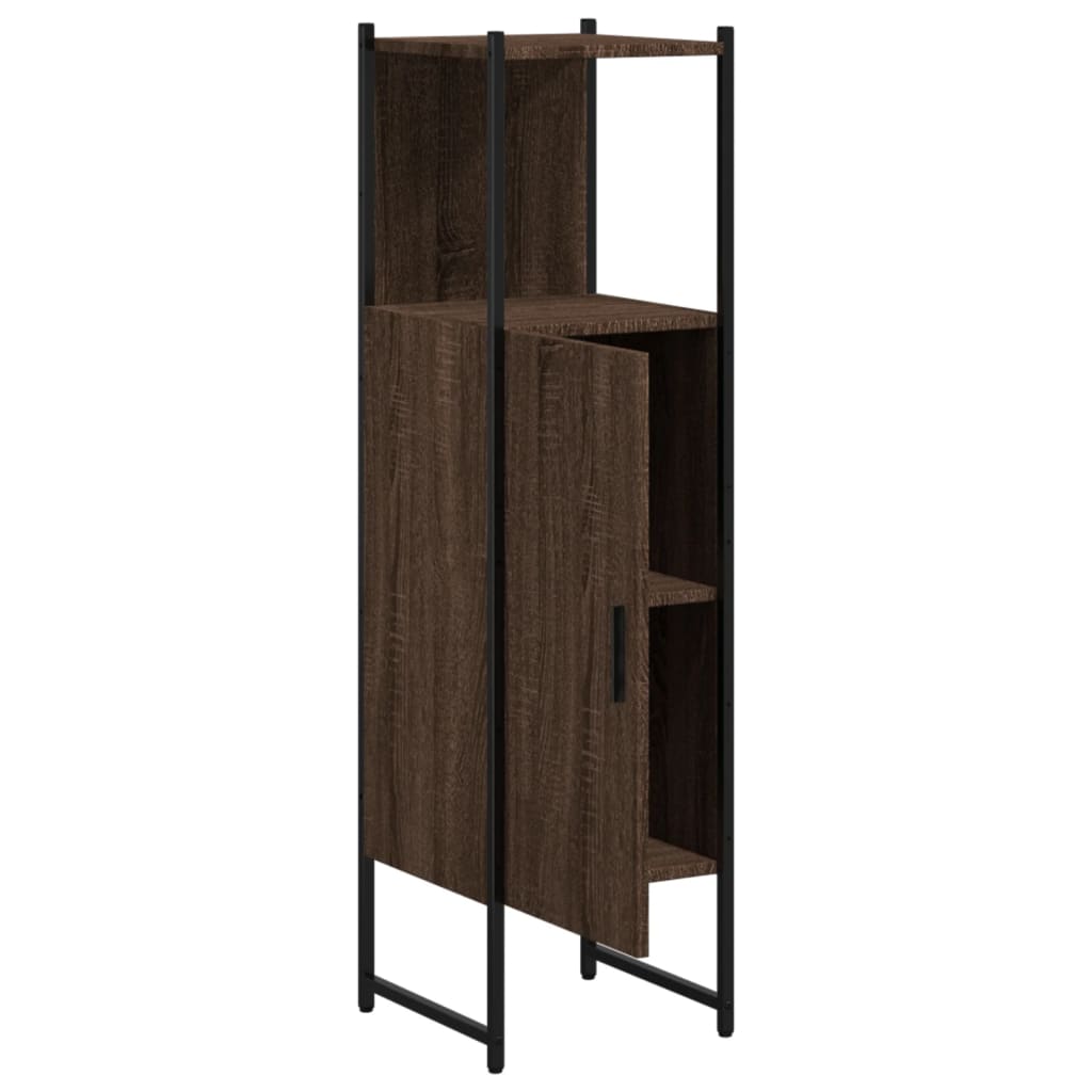 Bathroom Cabinet Brown Oak 33x33x120.5 cm Engineered Wood