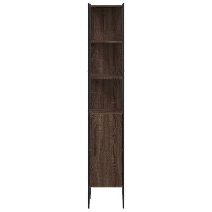 Bathroom Cabinet Brown Oak 33x33x185.5 cm Engineered Wood