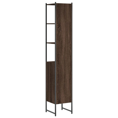 Bathroom Cabinet Brown Oak 33x33x185.5 cm Engineered Wood