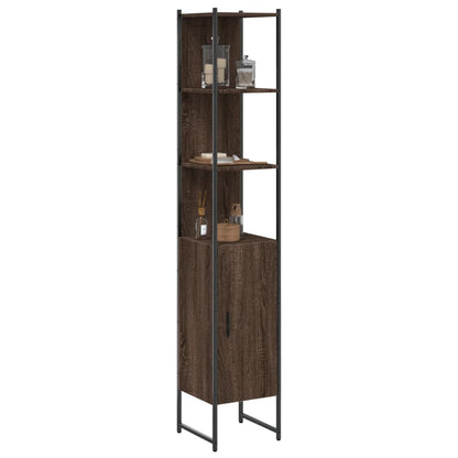 Bathroom Cabinet Brown Oak 33x33x185.5 cm Engineered Wood