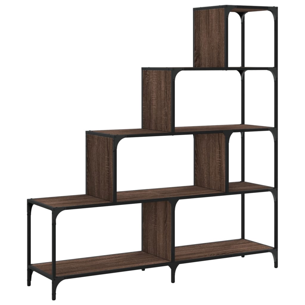 Bookcase 4-Stair Brown Oak 139x33.5x149 cm Engineered Wood