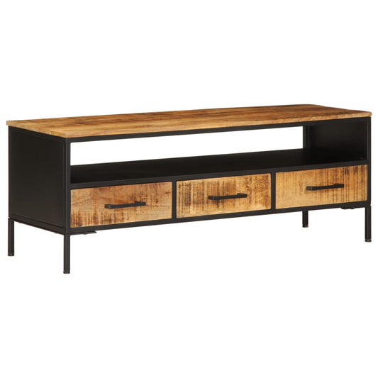 TV Cabinet 110x35x40 cm Solid Rough Wood Mango