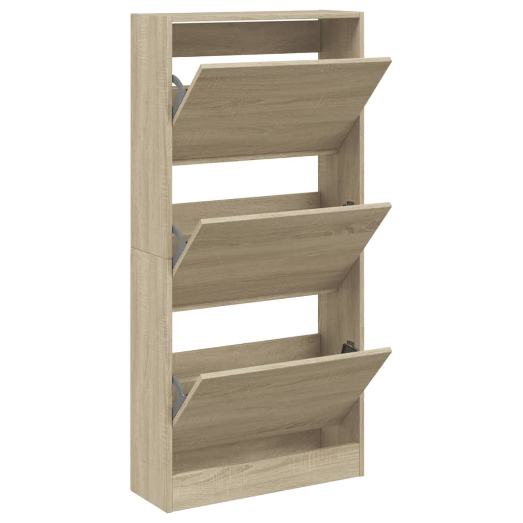 Shoe Cabinet Sonoma Oak 60x21x125.5 cm Engineered Wood