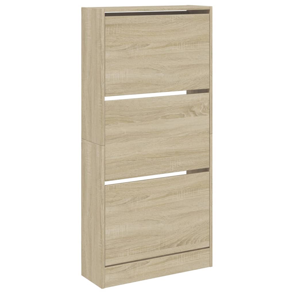 Shoe Cabinet Sonoma Oak 60x21x125.5 cm Engineered Wood