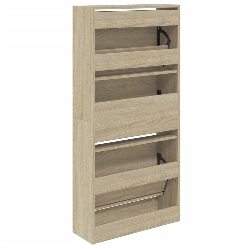 Shoe Cabinet Sonoma Oak 60x21x125.5 cm Engineered Wood