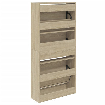 Shoe Cabinet Sonoma Oak 60x21x125.5 cm Engineered Wood