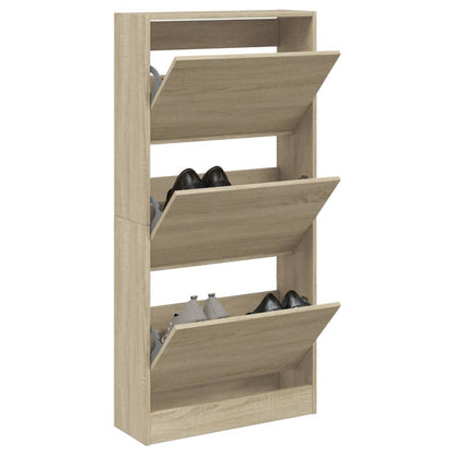 Shoe Cabinet Sonoma Oak 60x21x125.5 cm Engineered Wood