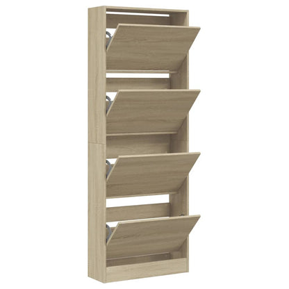 Shoe Cabinet Sonoma Oak 60x21x163.5 cm Engineered Wood