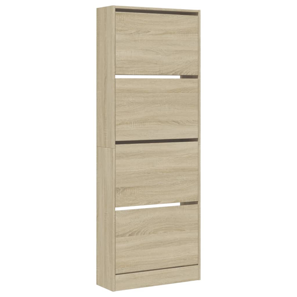 Shoe Cabinet Sonoma Oak 60x21x163.5 cm Engineered Wood