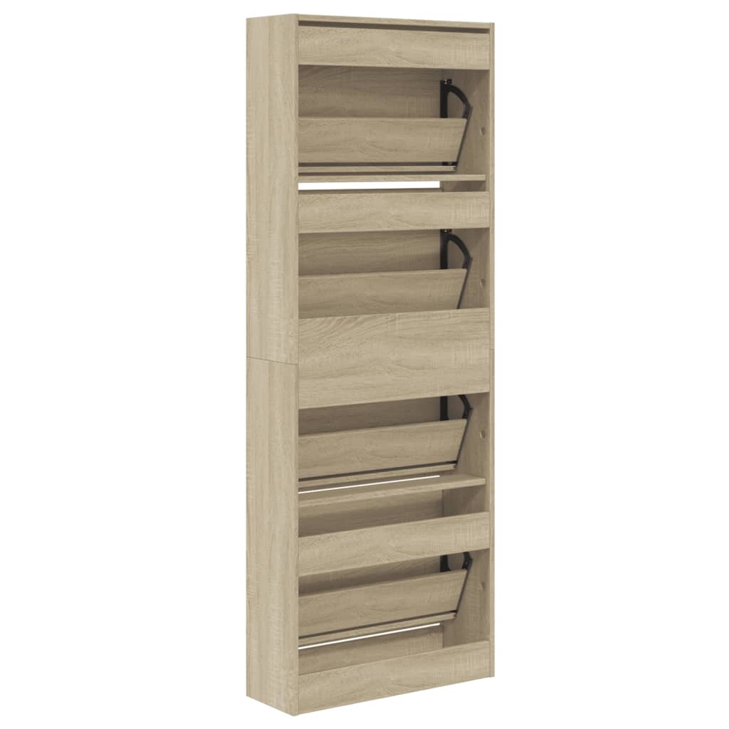 Shoe Cabinet Sonoma Oak 60x21x163.5 cm Engineered Wood