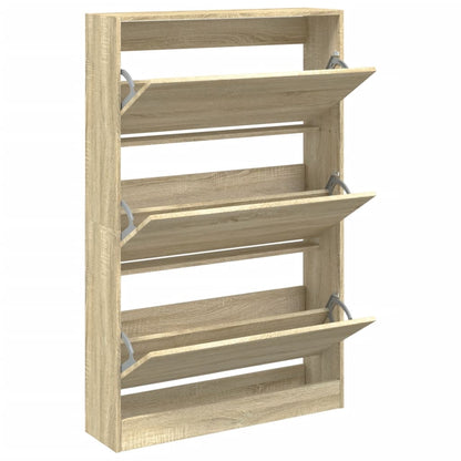 Shoe Cabinet Sonoma Oak 80x21x125.5 cm Engineered Wood