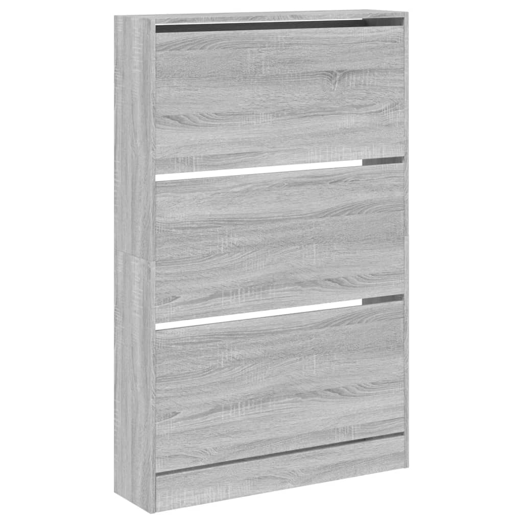 Shoe Cabinet Grey Sonoma 80x21x125.5 cm Engineered Wood