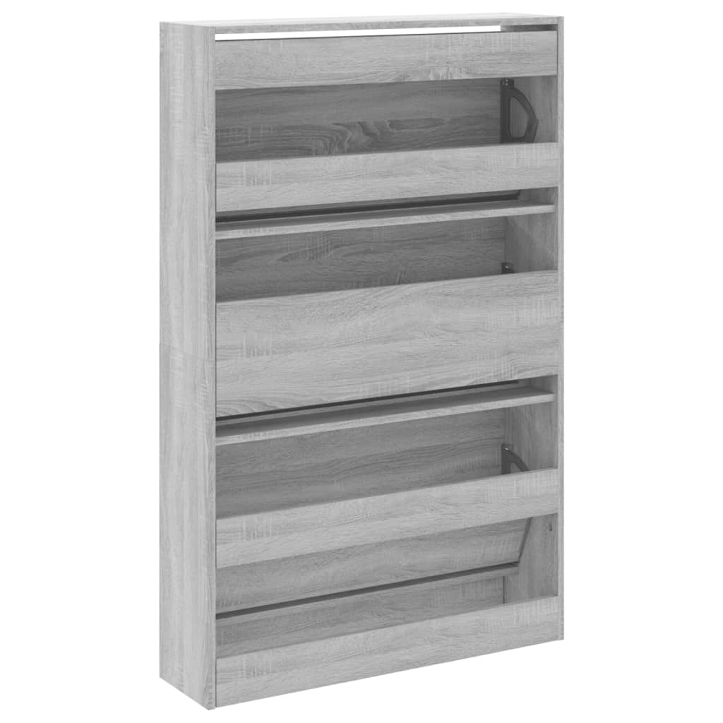 Shoe Cabinet Grey Sonoma 80x21x125.5 cm Engineered Wood