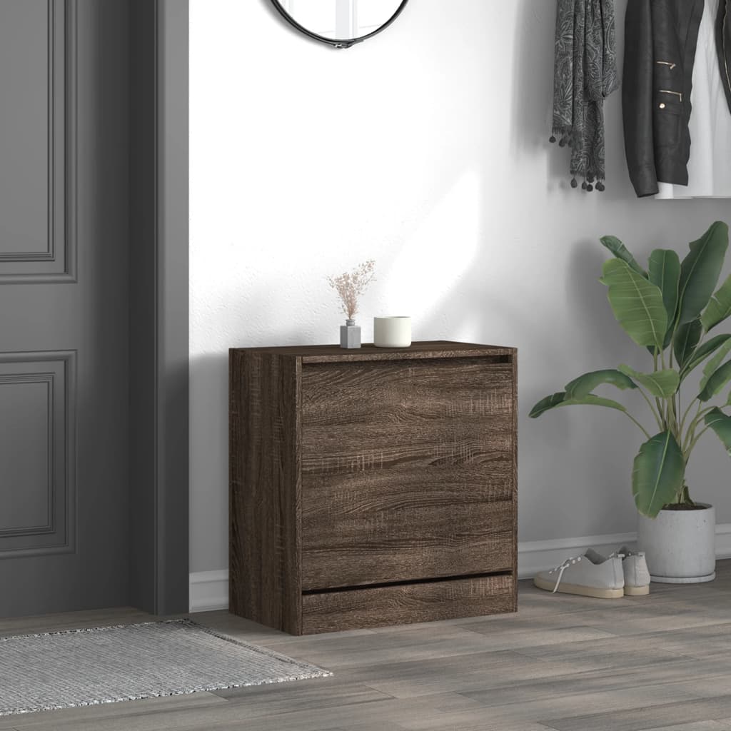 Shoe Cabinet Brown Oak 60x34x63.5 cm Engineered Wood