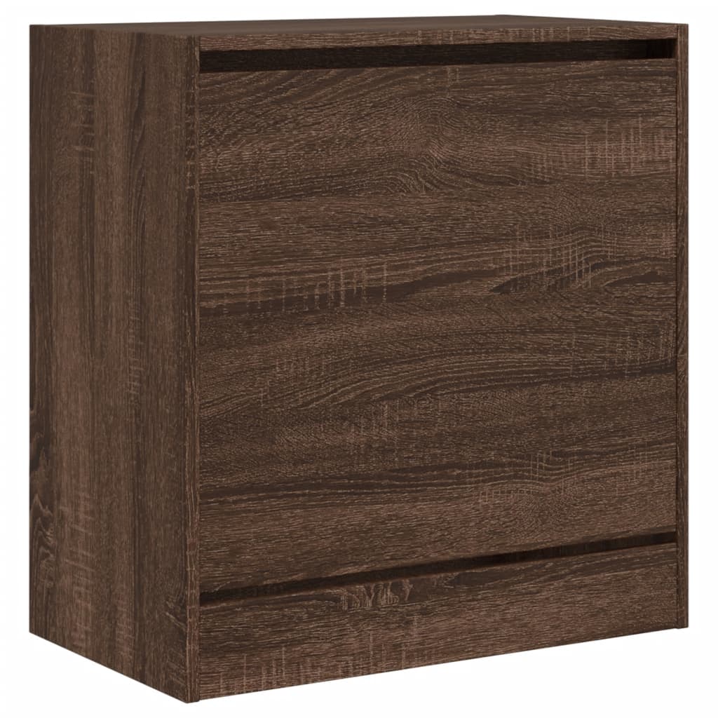 Shoe Cabinet Brown Oak 60x34x63.5 cm Engineered Wood