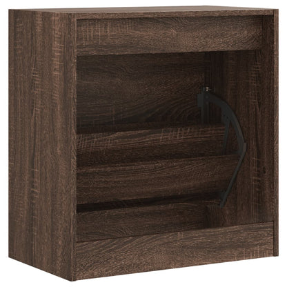 Shoe Cabinet Brown Oak 60x34x63.5 cm Engineered Wood