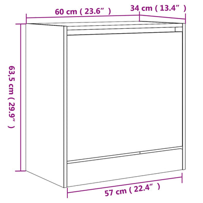 Shoe Cabinet Brown Oak 60x34x63.5 cm Engineered Wood