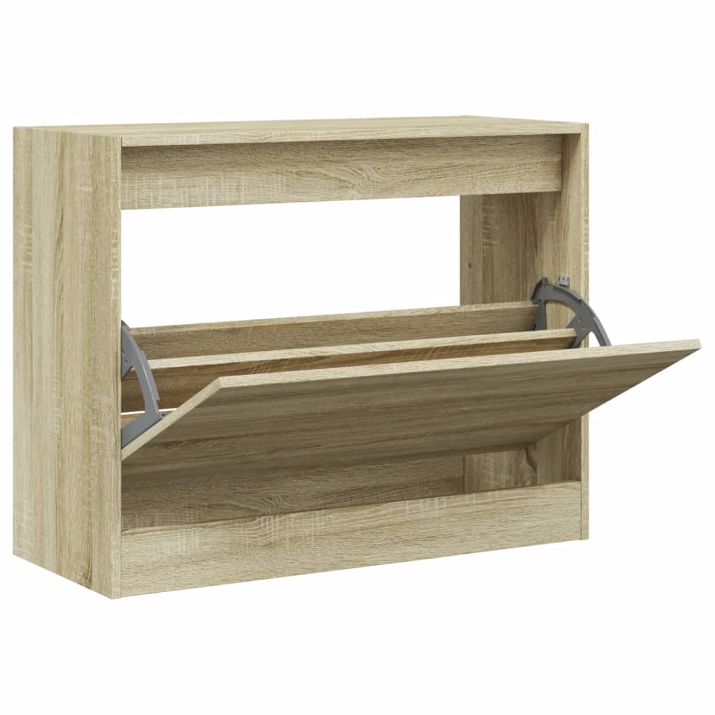 Shoe Cabinet Sonoma Oak 80x34x63 cm Engineered Wood