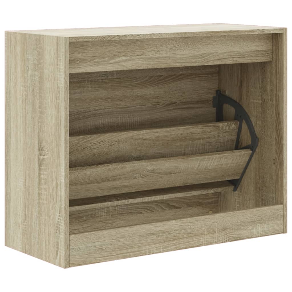 Shoe Cabinet Sonoma Oak 80x34x63 cm Engineered Wood