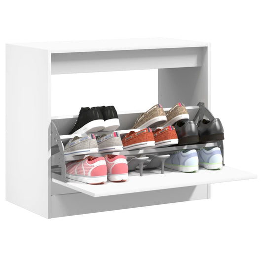 Shoe Cabinet White 80x42x69 cm Engineered Wood