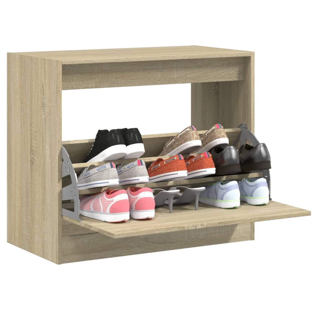 Shoe Cabinet Sonoma Oak 80x42x69 cm Engineered Wood