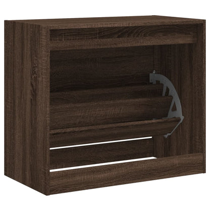 Shoe Cabinet Brown Oak 80x42x69 cm Engineered Wood