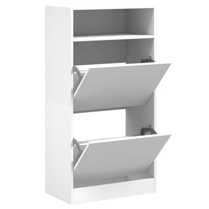 Shoe Cabinet White 60x34x116 cm Engineered Wood