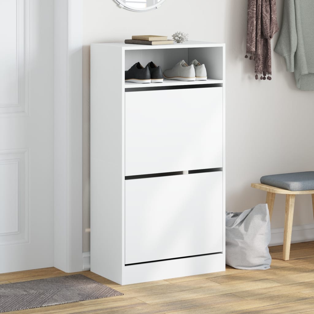 Shoe Cabinet White 60x34x116 cm Engineered Wood