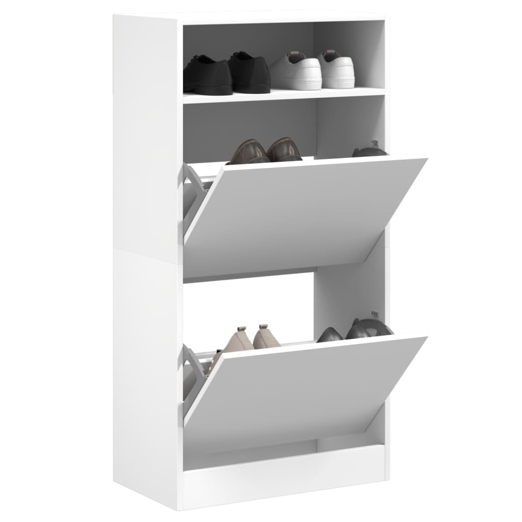 Shoe Cabinet White 60x34x116 cm Engineered Wood