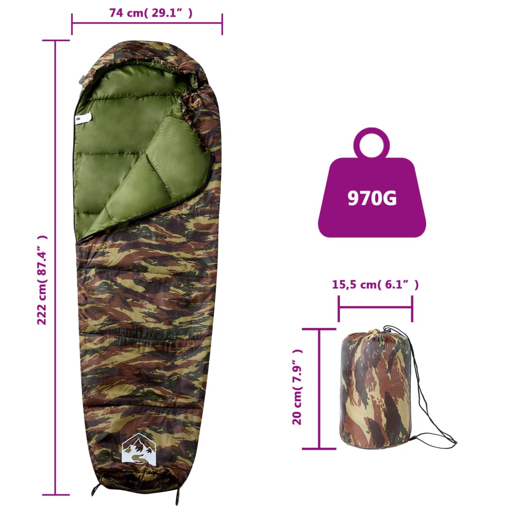 Mummy Sleeping Bag for Adults Camping 3 Seasons