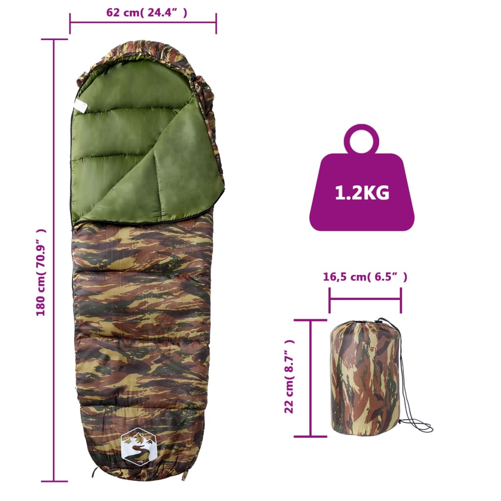 Mummy Sleeping Bag for Adults Camping 3 Seasons