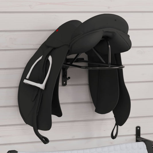 Saddle Rack Wall Mounted Black Iron