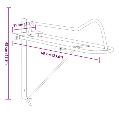 Foldable Saddle Rack Wall Mounted Black Iron