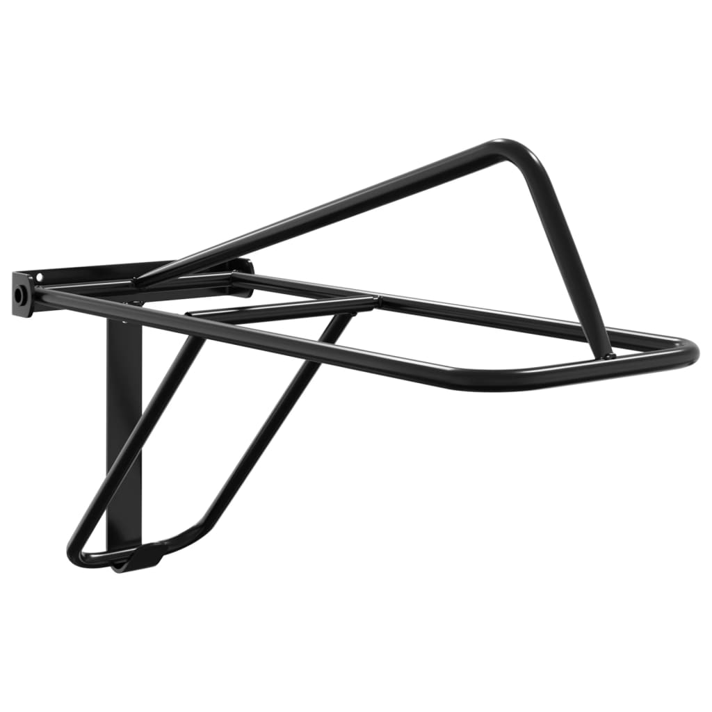 Foldable Saddle Rack Wall Mounted Black Iron