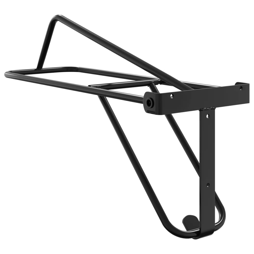 Foldable Saddle Rack Wall Mounted Black Iron