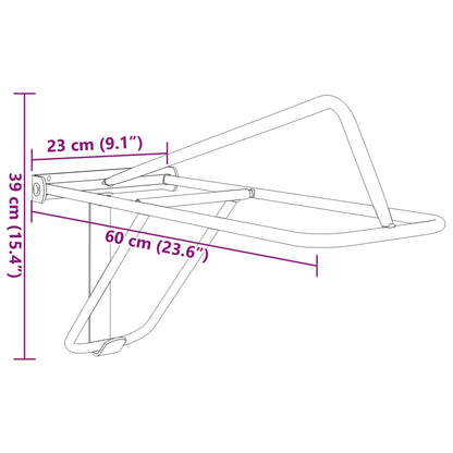 Foldable Saddle Rack Wall Mounted Black Iron