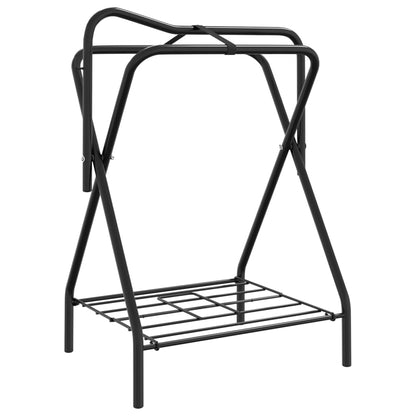 Saddle Rack Foldable Freestanding Black Iron