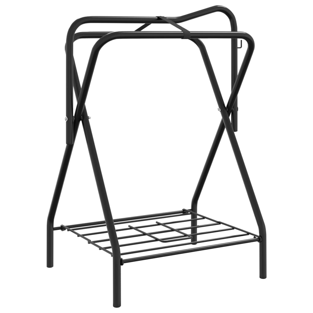 Saddle Rack Foldable Freestanding Black Iron