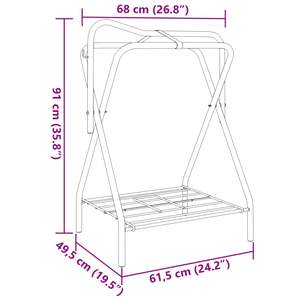 Saddle Rack Foldable Freestanding Black Iron