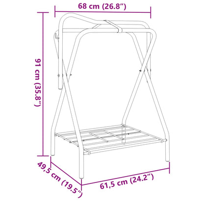 Saddle Rack Foldable Freestanding Black Iron