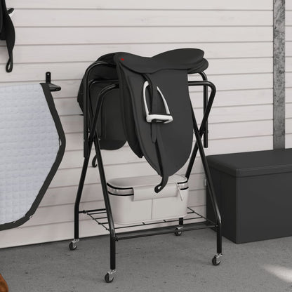 Saddle Rack Foldable Freestanding Black Iron